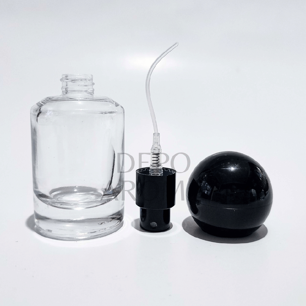 Botol Alien Bulat Drat 30Ml Tutup Hitam